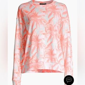 Monrow sweatshirt women’s tropical palm print crewneck oversized pullover XS